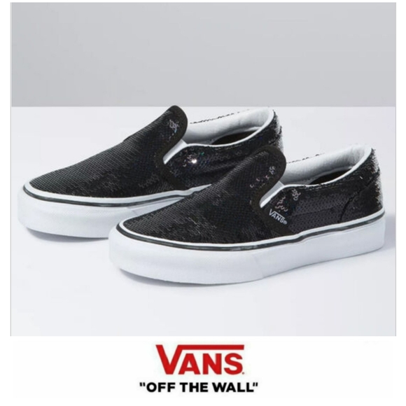 Vans Shoes - VANS Black Micro Sequins Classic Slip-On